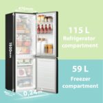 RCB169BL2UK(E) 174 Litre Freestanding Fridge Freezer, Low Frost, Adjustable thermostat, Energy Saving LED lights, Reversible Door Hinge, Low Noise- Black - Image 2