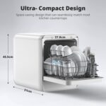 2025 NEW Upgraded Portable Dishwasher No Plumbing Table Top Dishwasher with 5L Tank, 9 Programs, 37 * 50cm Ultra-Narrow & Deep Design, 1-24H Delay Start & 360° Dual… - Image 4