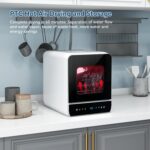Portable Countertop Dishwasher, Mini Dishwasher, 4.8L Built-in Water Tank, 7 Programmes, 37 * 51cm Ultra-Narrow & Deep Design, Touch Control & 360° Dual Spray, Hose/No-Hose… - Image 8