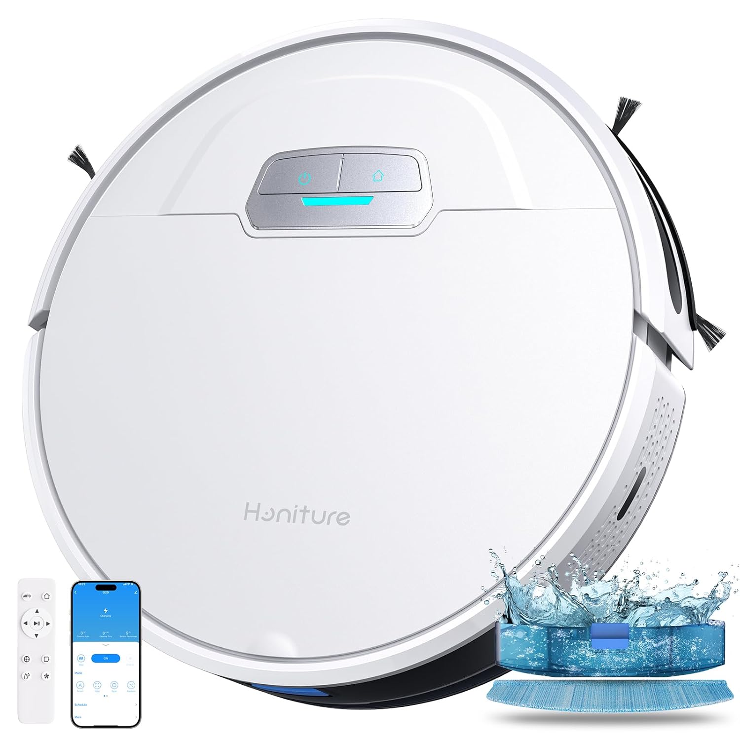 71dnzvywqEL._SL1500_.jpg Robot Vacuum Cleaner with Mop, G20 Robotic Vacuums with Mapping, 7000Pa Strong Suction, Carpet Booster, Wi-Fi/APP/Alexa/Remote, Ideal for Pet Hair, Hard Floor and… - Image 1