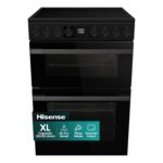 HDUKC60B 60cm Electric Cooker with Ceramic Hob-Black, A Rated Double Oven 50L/80L [Energy Class A]