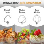 Facelle Stand Mixer, 1500W Electric Kitchen Mixer, 10 Speeds Food Mixer with Pulse, Attachments include 5.5L Stainless Steel Bowl, Dishwasher Dough Hook, Whisk, and Beater for… - Image 4
