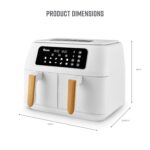 SD10410WHT Nordic Duo 13-in-1 Air Fryer with Dual Non-Stick Baskets, Swan Cyclone Technology, 13 Pre-Set Functions, Match Cook, 8L, 1600W – 1800W, White - Image 6