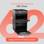 CFSPTC502BK 50cm Wide Freestanding Electric Twin Cavity Cooker, Combined 93 Litre Capacity with 4 Zone Solid Plate Top Hob Cooktop – in Black - Image 5