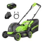 24V Cordless Lawnmower with Brushless Motor for Smaller Lawns up to 140m², 33cm Cutting Width, 30L Bag, Lawnmower with 24V 4Ah Battery & Charger, 3 Year…