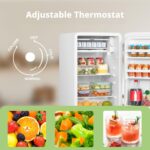 RCD93WH2UKRT(E) Under Counter Fridge Only, 93L Retro Freestanding Fridge with Chiller Box, Adjustable Thermostats, LED light, White - Image 7