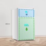 82L Under Counter Fridge with LED Lighting, Adjustable Temperature Control, Reversible Door and 3 star Ice Box, White, E rated - Image 4