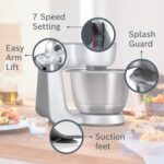 Line 7 in 1 Stand Mixer MUM58259GB with 11 accessories, 7 Speeds, dough hook, whisk, beater, blender, juicer, mincer, shredder, 1000W, White/Silver - Image 3