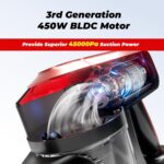 Akitas V10A Cordless Vacuum Cleaner 450W BLDC Motor 45kPa Suction 60min Runtime Lightweight Stick & Handheld LED Power Brush with Green Light Tangle-Free Ideal for Carpet Hard… - Image 2