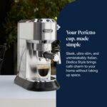 Dedica Style, Traditional Pump Espresso Machine, Coffee and Cappuccino Maker, EC685M, Silver - Image 2