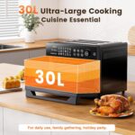 30L Air Fryer Oven, 18 in 1 Presets Dual-Cook Function Air Fryer, 360°Hot Air Circulation Technology/Digital Knob/LED Touch Panel/Timer & Temperature Control, Oil-Less Cooking,… - Image 2