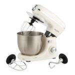 Salter Retro Cream Stand Mixer – 5L Electric Food Kitchen Mixer, Stainless Steel Removable Mixing Bowl, Accessories Included, Dough Hook, Wire Whisk, Beater, 8 Speed Settings &…