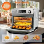 24L Air Fryer Oven With Rotisserie Large XXL Digital Knob 1800W 10 in 1 airfryer Countertop Convection Mini Toaster Oven electric and grill, Stainless steel inner,… - Image 2