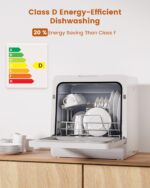 2025 NEW Upgraded Table Top Dishwasher with Water Softener and Enhanced Energy Efficiency, Portable Dishwasher with 8 Wash Programs, Child Lock & Delayed Start Function, No… - Image 2