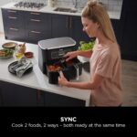 Foodi Dual Zone Digital Air Fryer, 2 Drawers, 7.6L, 6-in-1, Uses No Oil, Air Fry, Max Crisp, Roast, Bake, Reheat, Dehydrate, Cooks 4-6 Portions, Non-Stick, Dishwasher Safe… - Image 9