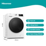 WDQA8014EVJM 60cm Freestanding 8 KG Front Load Washer Dryer – 1400 RPM – Pure Steam – PureJet – Pause and Add – Inverter Motor – White - Image 3