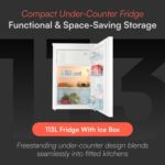 UCIB113WH 55cm Freestanding Undercounter Fridge,113 Litre Capacity with Adjustable Temperature Control and Ice Box in White - Image 2