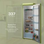 Swan Retro Tall Larder Fridge with 337L Capacity, 5 Glass Fridge Shelves, 1 Chrome Wine Rack, 6 Door Shelves, 1 Salad Crisper, Green, SR11050GNE - Image 4