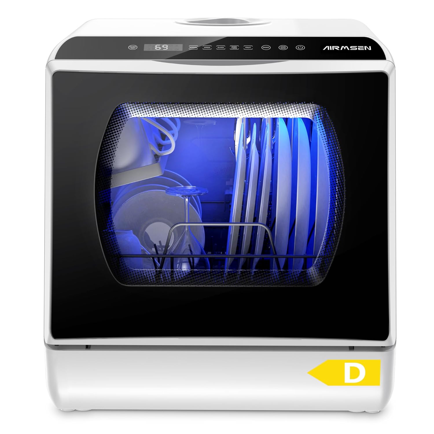 71pCRN0ag6L._SL1500_.jpg Mini Table Top Dishwasher – Upgraded 6 Programs Portable Countertop Dishwasher No Plumbing with 2 Water Supply Modes for Kitchen Apartment Outdoor – with Baby Care Mode - Image 1