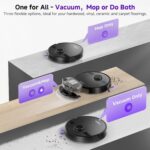 MONSGA Robot Vacuum with Mop, 7000Pa Powerful Suction, Lidar Navigation Robotic Vacuum with 3.5L Self-Empty Station, 180mins Runtime, APP/Remote/Voice Control, for Hard Floors… - Image 3