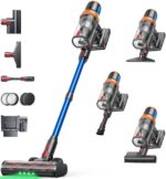 Cleaner, 600W 50KPA Stick Vacuum with Touch Screen, Up to 65 Mins Runtime, Powerful Vacuum with Rechargeable Wall Mount, Lightweight Vacuums for Hardwood Floor…