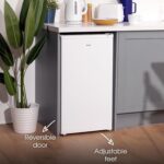 Under Counter Fridge 50cm Wide Freestanding White 114 Litre Removeable Glass Shelves & Drawer, Adjustable Feet & Reversible Door A85UCLF504E1W (New 2025 Model, White) - Image 8