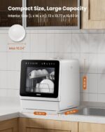 2025 NEW Upgraded Table Top Dishwasher with Water Softener and Enhanced Energy Efficiency, Portable Dishwasher with 8 Wash Programs, Child Lock & Delayed Start Function, No… - Image 9