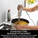 3-in-1 Hand Blender, Hand Mixer & Chopper with Gradual Start, 2 Blending and 5 Mixing Speeds to Chop, Mix, Knead, Blend and more, Dishwasher Safe Parts, 850W, Stone… - Image 4