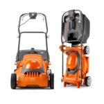 380R Electric Rotary Lawn Mower – 38 cm Cutting Width, 45 Litre Grass Box, Close Edge Cutting, Rear Roller, Central Height Adjust, Space Saving Storage Features - Image 10