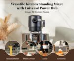 Full Metal Stand Mixer, 5L Kitchen Food Mixer for Baking with Stainless Steel Dough Hook, Whisk, Beater, Flexible Beater, Universal Attachment Hub, 8 Speeds & Timer Function… - Image 3