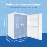 IG255W Freestanding Under Counter Larder Fridge with 2 Adjustable Glass Shelves, 1 Salad Drawer with Shelf On Top, Reversible Door, 131 Litre Capacity, 55 cm Wide, White - Image 4