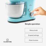 Klarstein Stand Mixer, 5L Food Mixer for Baking with Bowl, 1300W Cake Mixer w/Beater, Dough Hook, Whisk & Mixing Bowl, 6 Speed Planetary Rotation Kitchen Maker, Electric Mixer… - Image 5