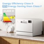 2026 New Upgraded Table Top Dishwasher with 6 Place Settings, Mini Countertop Dishwasher for Small Families, Couples, LED display, Delay Start, 47dB Quiet Noise, White - Image 4