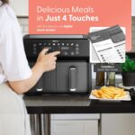 9L Dual Zone Air Fryer – 8 in1 Cooking Functions – 2700W Energy-Saving Cooker – Extra-Large Capacity for Healthy Meals – Roast, Bake, Dehydrate, Reheat,- Family Size… - Image 4