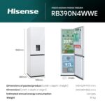 RB390N4WWE 60 cm Freestanding 60/40 Fridge Freezer – 304 litre Capacity – Total No Frost – Non-Plumbed Water Dispenser – White – F Rated - Image 2