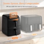 Turbo Tower Compact 8.6L, 39% Space-Saving Double-Stack Airfryer, Ceramic PFAS-Free,TurboBlaze Dual DC Motors for Even & Faster Cooking, Perfect for Family Meals - Image 3