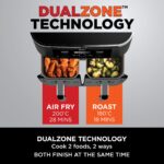Foodi Dual Zone Digital Air Fryer, 2 Drawers, 7.6L, 6-in-1, Uses No Oil, Air Fry, Max Crisp, Roast, Bake, Reheat, Dehydrate, Cooks 4-6 Portions, Non-Stick, Dishwasher Safe… - Image 6