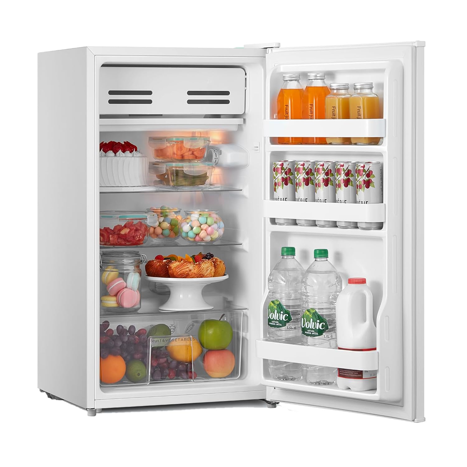 71zq34VnoNL._SL1500_.jpg RCD93WH2(E) Under Counter Fridge, 93L Small Fridge with Cooler Box, Interior Light, Removable Glass Shelf, Reversible Door Hinge, Adjustable Legs, Standard Refrigerator,… - Image 1