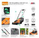 18V SimpliMow 320 Cordless Lawnmower – 4.0Ah Battery & Charger Included, 32cm Cutting Width, Lightweight, Up to 200m² - Image 2