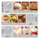 Kitchen in the box Small Stand Mixer, Mini Food Mixer for Baking with Two 3.5L Bowls, Dough Hook, Whisk, Beater, 10 Speed Settings Portable Lightweight for Daily Use (Grey White) - Image 4