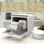 Table Top Dishwasher, Mini Countertop Dishwasher No Plumbing with Built-in 6L Water Tank, 6 Programs, Touch Control, LED Display, 4 Place Settings, Dual Water Supply and… - Image 8