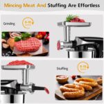 Vospeed Stand Mixer, 5.5L Food Mixers for Baking, 1500W Tilt-Head Electric Kitchen Mixer, Cake Mixers with Dough Hook, Whisk & Beater,Meat Grinder Attachment…(Black) - Image 3
