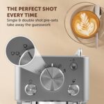 Barista Slimline Espresso Machine | Integrated Milk Frother | Compact Coffee Maker for CappuccinosLattes & More | 15 Bar Pump | Silver [VCF185] - Image 4