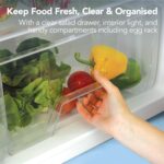 IG155W Freestanding Under Counter Fridge With 2 Adjustable Shelves, 1 Salad Drawer, 3 Door Shelves, Reversible Door, 97 Litre Capacity Fridge, 16 Litre Ice Box, 55 cm… - Image 5
