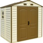 StoreAll 8 x 6 (4.12 m2) Plastic Garden Storage Shed with 1 Fixed Window & Metal Foundation Kit, Strong Metal Roof Structure Fire Retardant and Maintenance-Free Storage…