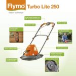 Turbo Lite 250 Electric Hover Lawn Mower – 1400 W, 25 cm Cutting Width, Ambidextrous Handles, Folds Flat, Orange - Image 9
