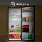 RR220D4BBE 52cm Freestanding Retro Fridge – 165-litre capacity with 4 star Ice box – Auto Defrost – Wine Rack – Black- E Rated, H128 x W51.9 x D51.3 - Image 4
