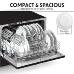 Table top dishwasher, 6 place settings and 6 programmes – Black – DH85 - Image 2