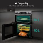 HDUKC60W 60cm Electric Cooker with Ceramic Hob-White, A Rated Double Oven 50L/80L [Energy Class A] - Image 6
