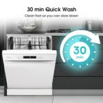 Hisense HS622E90WUK Freestanding Standard Dishwasher 85cm High – E Rated, White, 24 x 23 x 33 inches (L x W x H) [Energy Class E] - Image 4